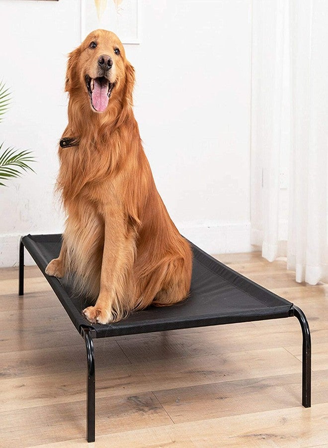Fluffy's Dog Bed Pet Cat Raised Sides Camping Cot Indoor Outdoor Waterproof Black Small (S, Black) - Image 1